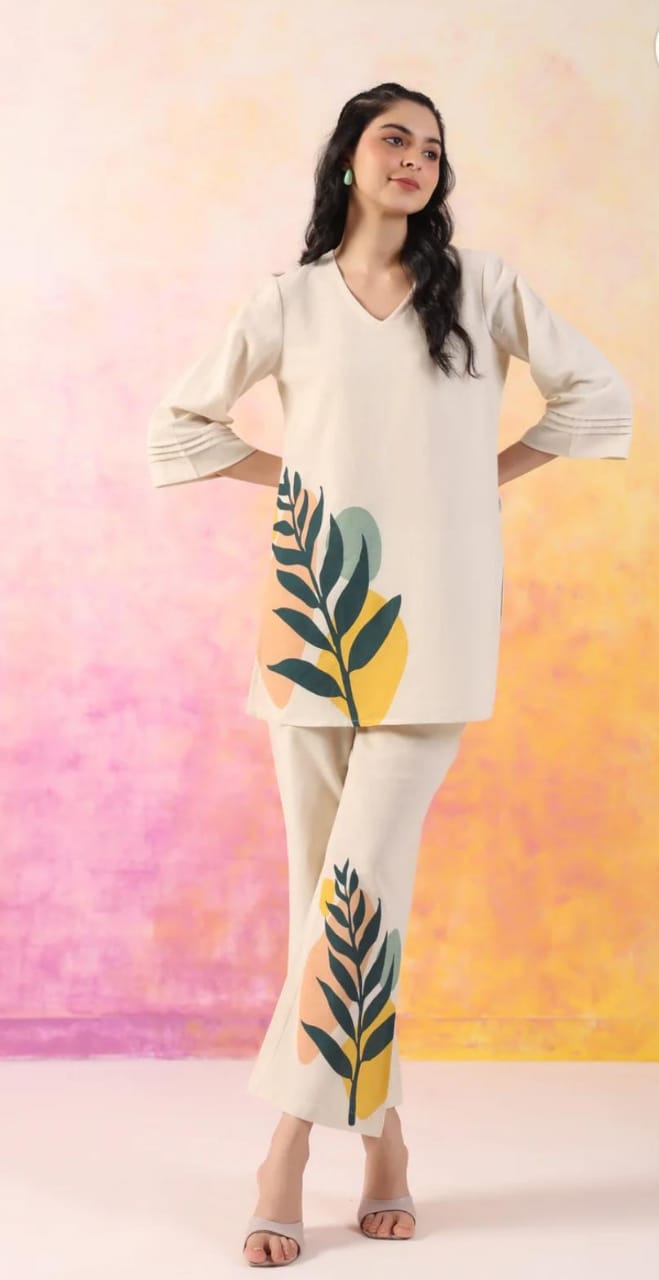 Palm Grove – Cream Cotton Co-ord Set
