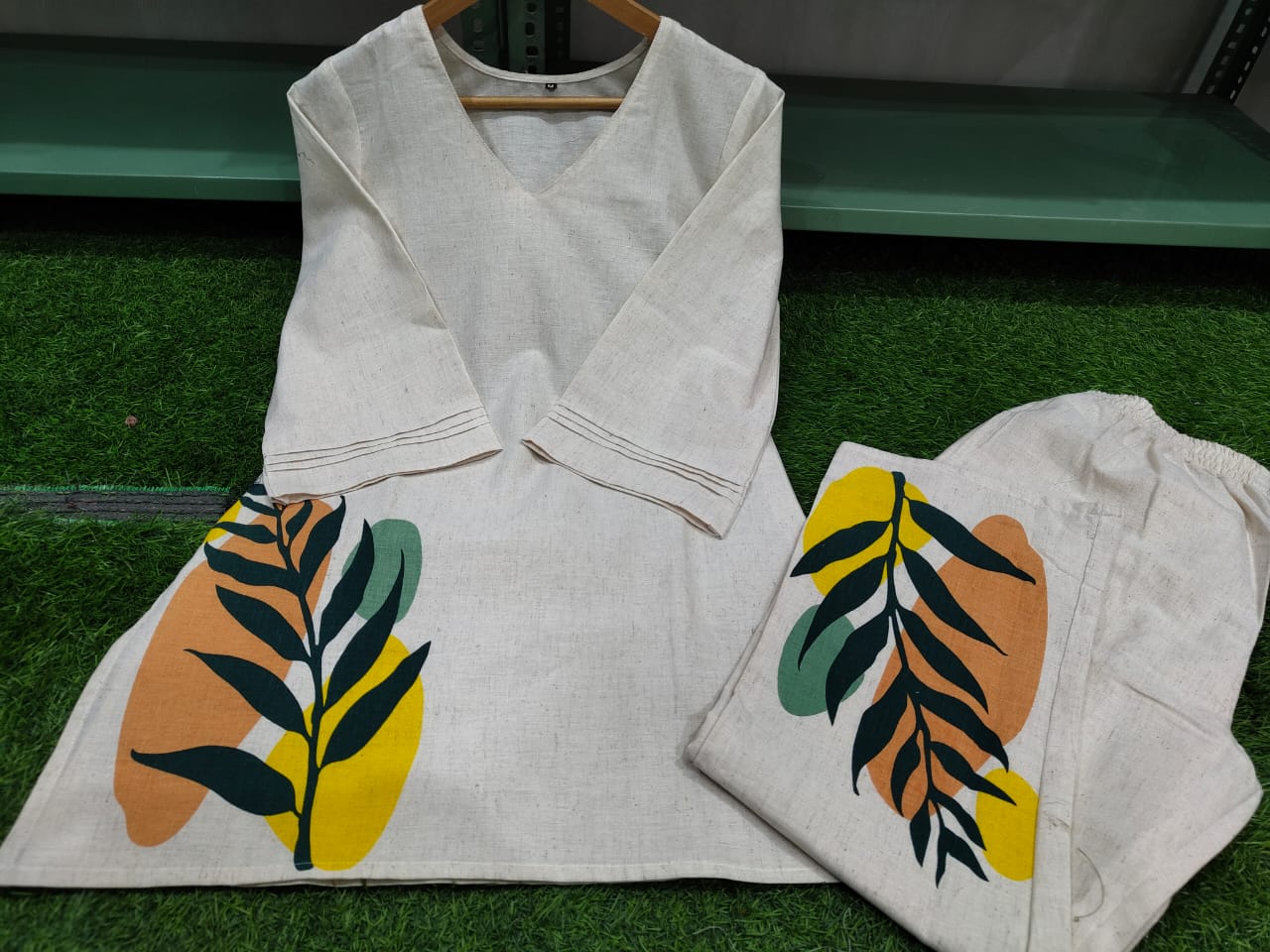 Palm Grove – Cream Cotton Co-ord Set