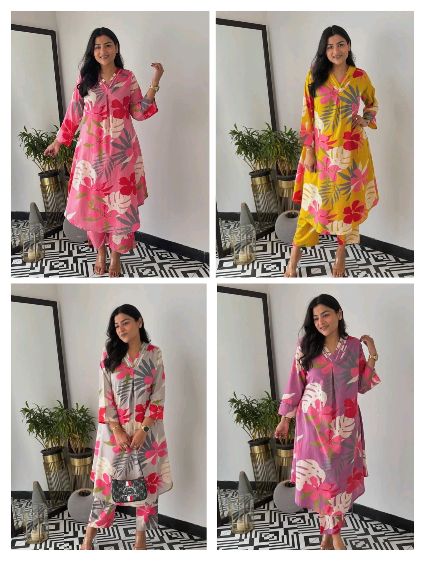 Lilac Bloom – Jaipuri Floral 2-Piece Cotton Suit
