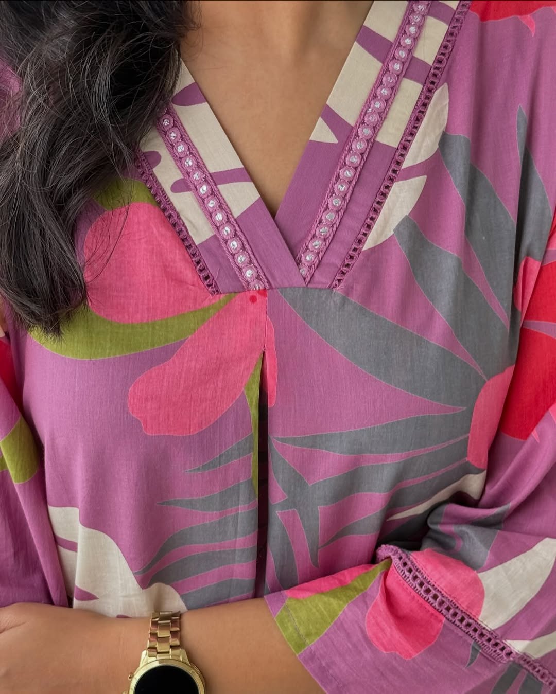 Lilac Bloom – Jaipuri Floral 2-Piece Cotton Suit